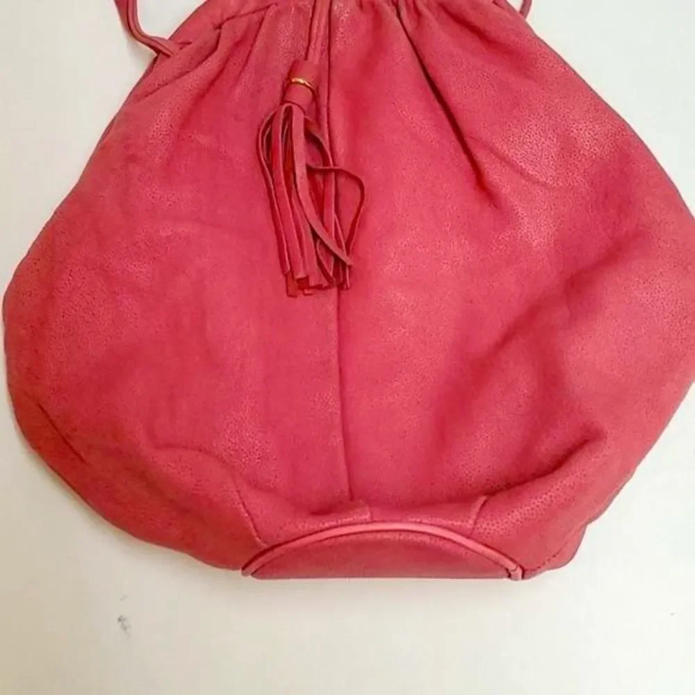 Vintage Valley Girl Pink Leather Clam Shell Crossbdy Bag A27‎
